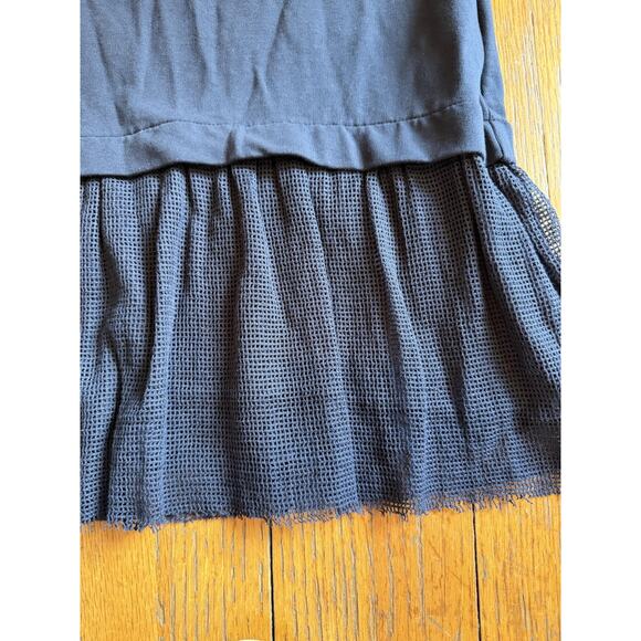 Grey State Dress Womens Small Midnight Navy Daily Rope Lace Back Mesh Ruffle Hem - Picture 2 of 8